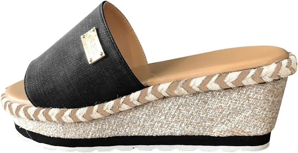 ZSpzx Orthopedic Wedge Sandals for Women Dressy Summer 2025 Women's Espadrilles Platform Sandals Comfortable Slip On Slides Open Toe Slides Boho Walking Shoes Beach Casual Outdoor Slippers