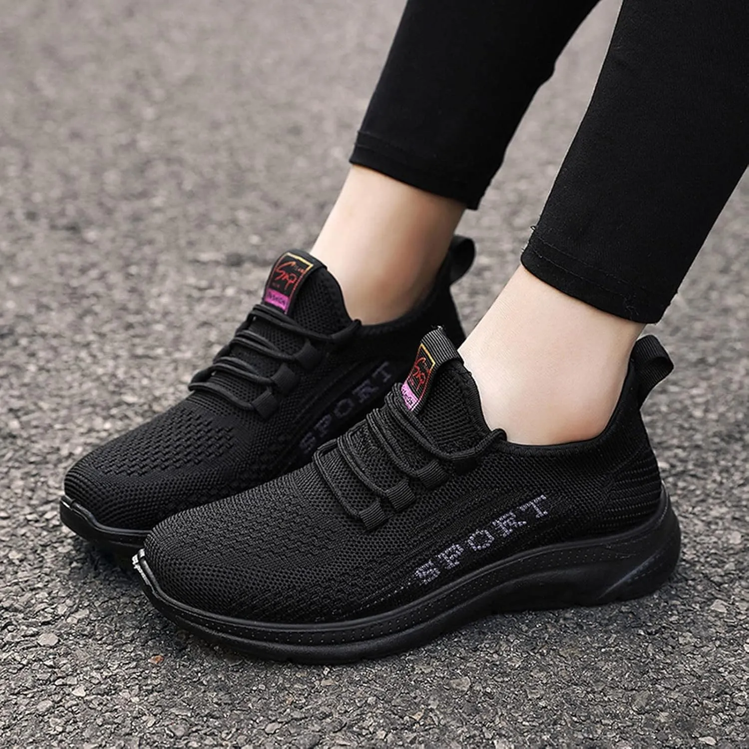 ZSpzx Womens Sport Shoes Air Cushioned Low Top Orthopedic Running Sneakers Athletic Comfy Breathable Arch Support Orthopedic Tennis Jogging Shoe Fashion Footwear for Gym Travel Daily Wear